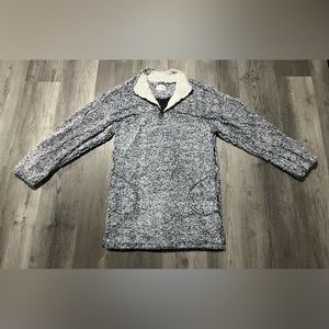 Love + Harmony Blue/White Sherpa 1/4 Zip Pullover/Jacket - Size Medium